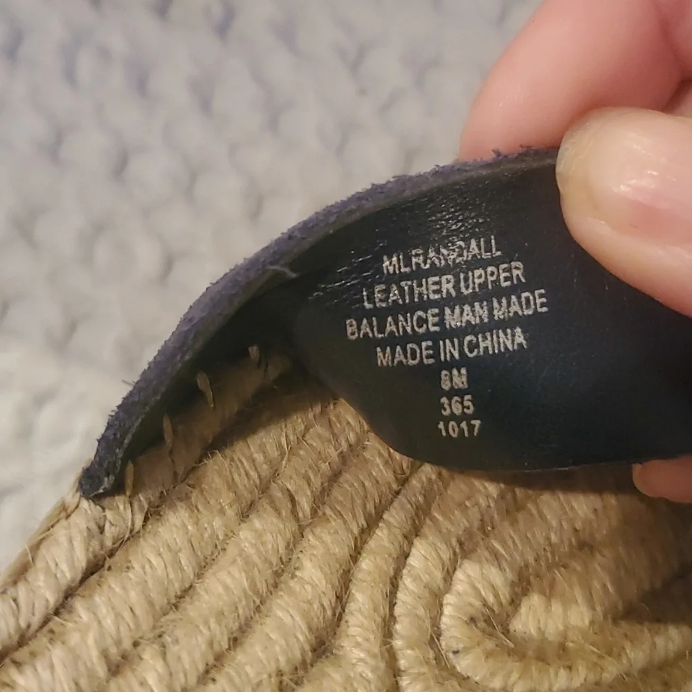 Marc Fisher Navy Blue Suede Espadrilles Size 8W (#25)
